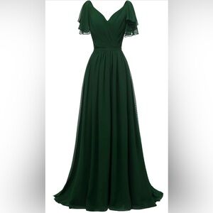 Elegant Green Strapless Dress
